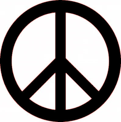 veloursmotief vredesteken peace